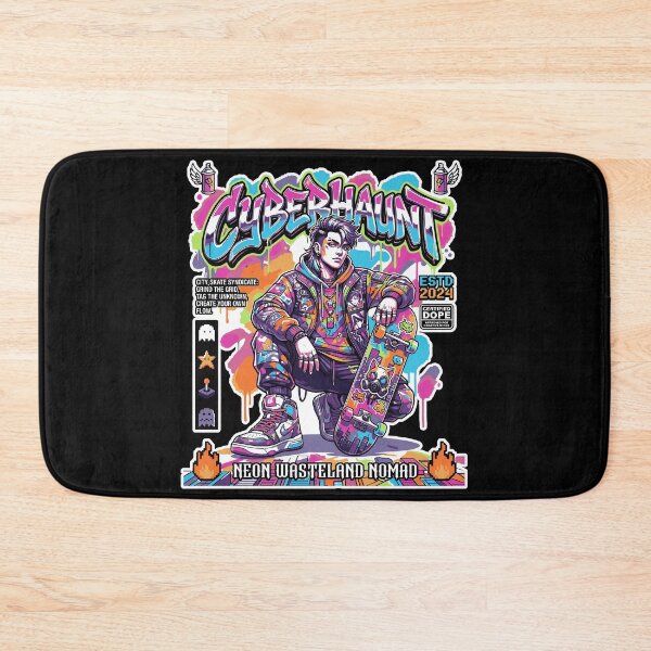 Item preview, Cyberpunk Skateboard Neon Wasteland Nomad Graffiti Skater designed and sold by BDLuck2021.