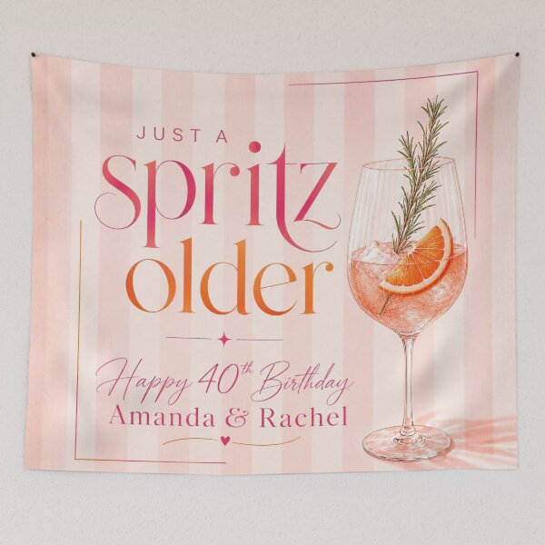 Item preview, MAIN AMANDA RACHEL 40th Birthday Tapestry 7 - just a spritz older designed and sold by taylorvinyls.