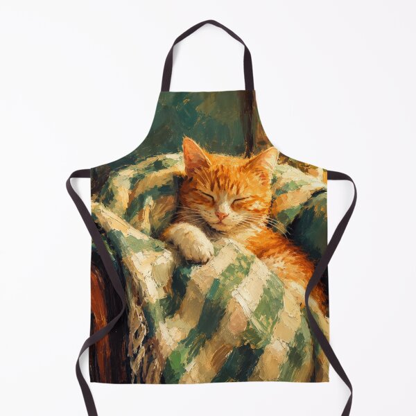 Item preview, Sleeping Orange Cat Art | Cozy Cat Wall Decor | Cute Ginger Kitten Illustration designed and sold by AbstractAuraArt.