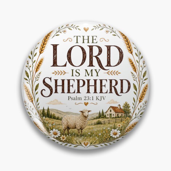 Item preview, The Lord Is My Shepherd Psalm 23:1 KJV Christian Farmhouse Sheep Design designed and sold by FaithThroughEverySeason.