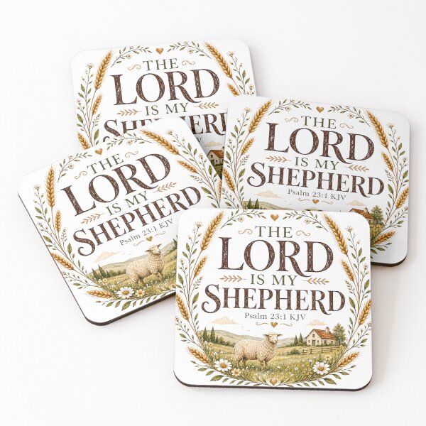 Item preview, The Lord Is My Shepherd Psalm 23:1 KJV Christian Farmhouse Sheep Design designed and sold by FaithThroughEverySeason.