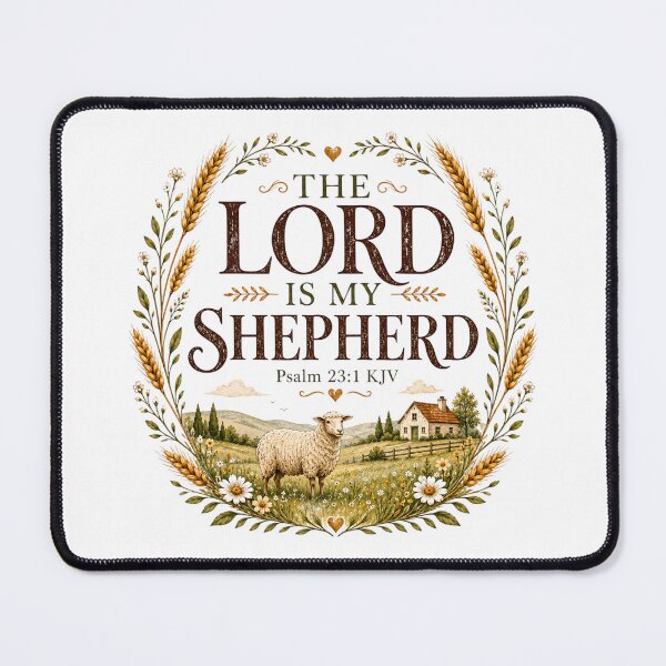Item preview, The Lord Is My Shepherd Psalm 23:1 KJV Christian Farmhouse Sheep Design designed and sold by FaithThroughEverySeason.