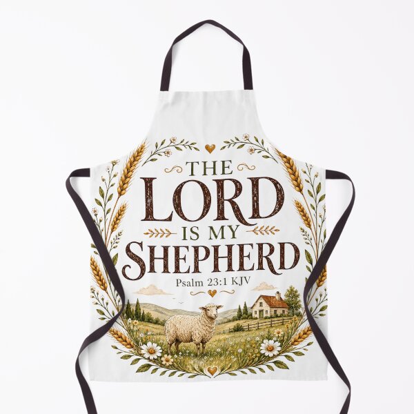 Item preview, The Lord Is My Shepherd Psalm 23:1 KJV Christian Farmhouse Sheep Design designed and sold by FaithThroughEverySeason.