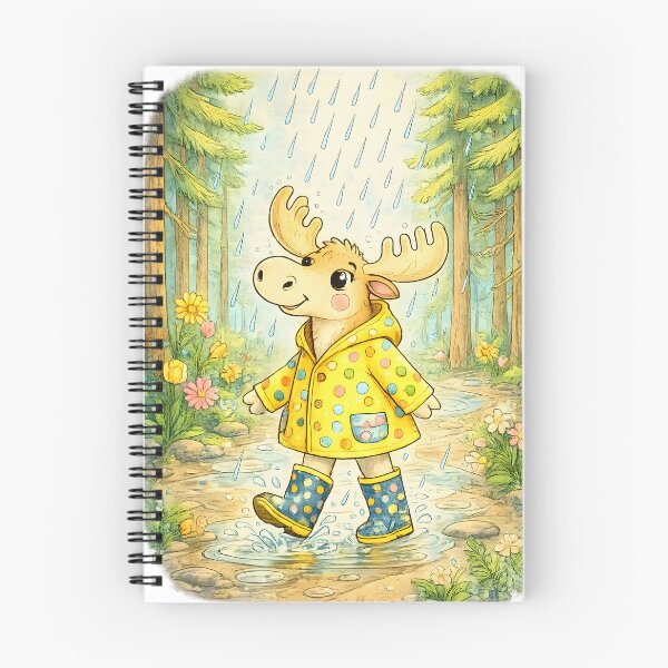 Item preview, Rainy Day Moose | Cute Forest Raincoat Adventure designed and sold by Clothes With Smiling Animals Walt Gral.