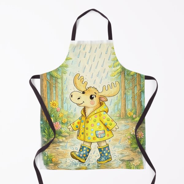 Item preview, Rainy Day Moose | Cute Forest Raincoat Adventure designed and sold by Clothes With Smiling Animals Walt Gral.