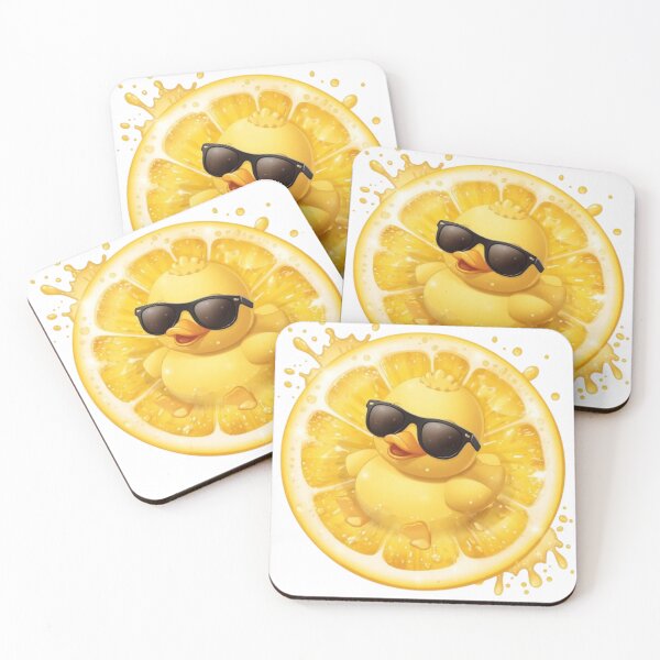 Item preview, Cute Duck in Lemon Float | Kawaii Citrus Summer Sticker designed and sold by Stylestickers55.