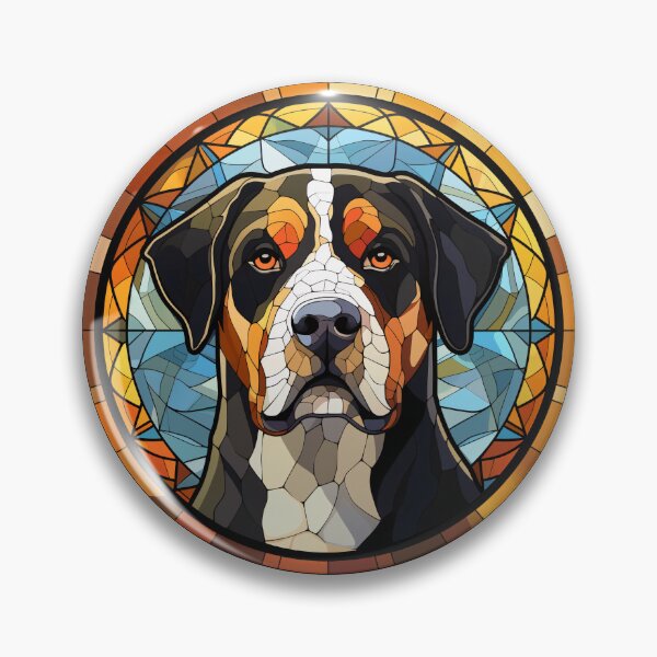 Item preview, Greater Swiss Mountain Dog Stained Glass Leadlight Artistic Design Mom Dad designed and sold by rafaeltto.