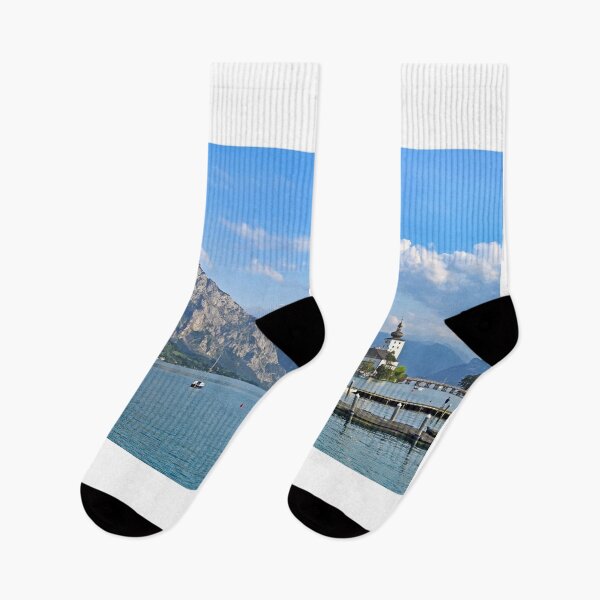 Item preview, Water Castle Schloss Ort Orth on lake Traunsee in Gmunden, Austria, summertime designed and sold by goceris.