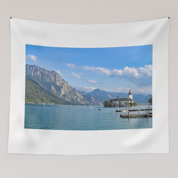 Item preview, Water Castle Schloss Ort Orth on lake Traunsee in Gmunden, Austria, summertime designed and sold by goceris.