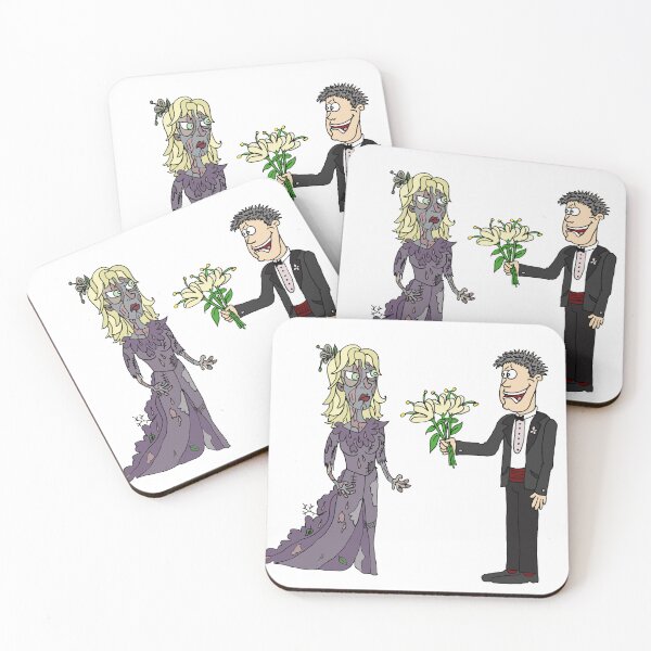 Item preview, Funny Zombie Bride Wedding Art | Cute Love Never Dies Sticker designed and sold by MyxaART.