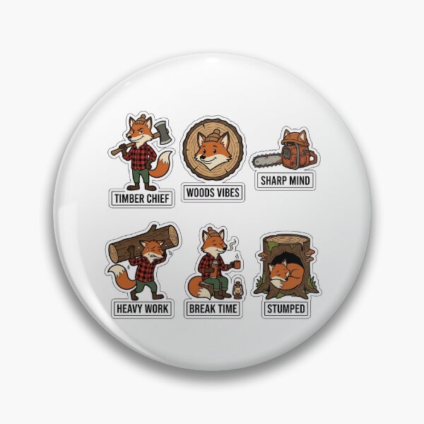 Item preview, Vintage Fox Axe Sticker Pack - Retro Woodsman & Timber Puns designed and sold by SimpleP.