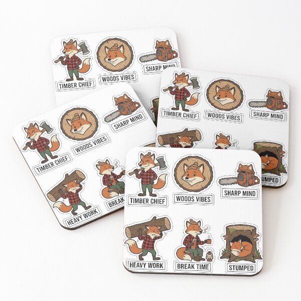Item preview, Vintage Fox Axe Sticker Pack - Retro Woodsman & Timber Puns designed and sold by SimpleP.