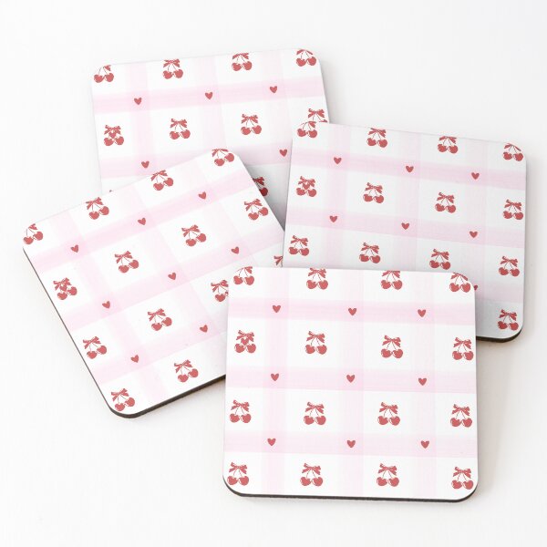 Item preview, coquette cherry bows hearts pink pattern designed and sold by Mypixieart.