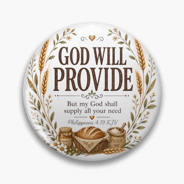 Item preview, God Will Provide Philippians 4:19 KJV Christian Farmhouse Bread Design designed and sold by FaithThroughEverySeason.