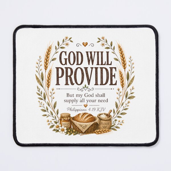 Item preview, God Will Provide Philippians 4:19 KJV Christian Farmhouse Bread Design designed and sold by FaithThroughEverySeason.