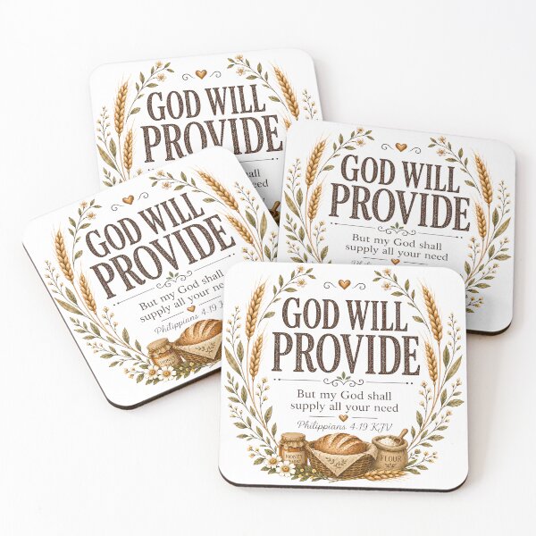 Item preview, God Will Provide Philippians 4:19 KJV Christian Farmhouse Bread Design designed and sold by FaithThroughEverySeason.