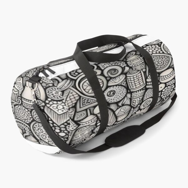 Item preview, Intricate Doodle Art - Black and White Zentangle Pattern with Mushrooms and Organic Shapes designed and sold by RAYBIL.