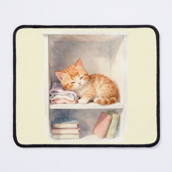 Item preview, Cozy Shelf Nap | Ginger Kitten Watercolor designed and sold by BCapybara.