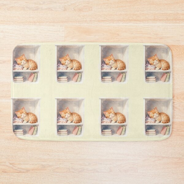Item preview, Cozy Shelf Nap | Ginger Kitten Watercolor designed and sold by BCapybara.