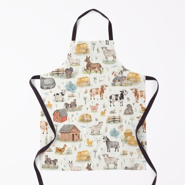 Item preview, Watercolor Cute Farm Animals Seamless Pattern designed and sold by mijaczeek.