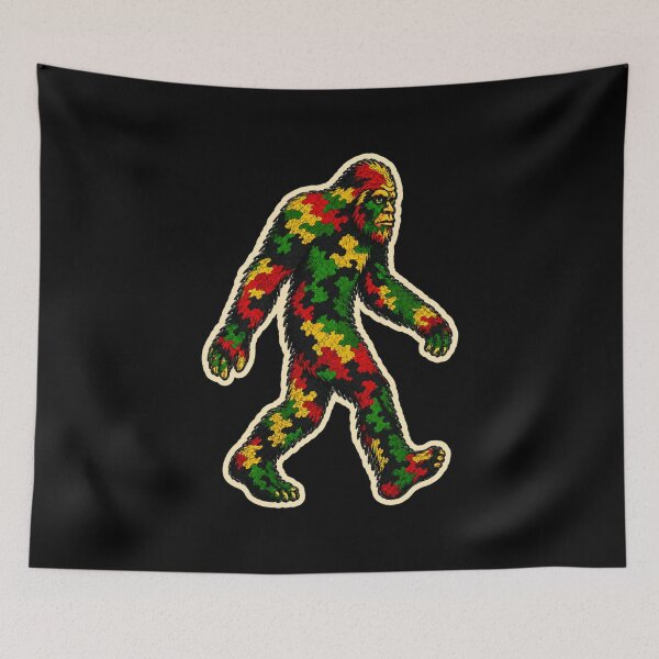 Item preview, Rasta Camouflage Bigfoot Sasquatch Cryptid Design designed and sold by Swanny's Custom T-shirt and Gift Designs.