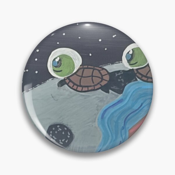 Item preview, Lunar Cottage Expedition - Surreal Space Turtles Acrylic Painting designed and sold by Faithstarmancil.