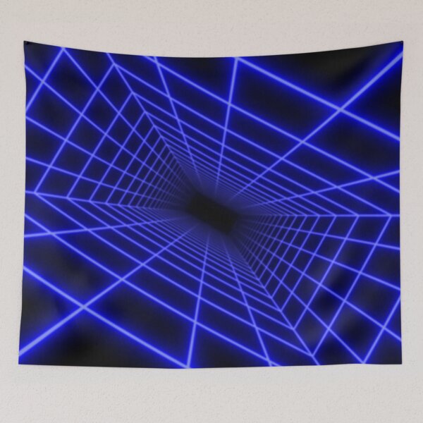 Item preview, Blue Glow Rectangular Wireframe Tunnel designed and sold by Electric Shock!! Design.