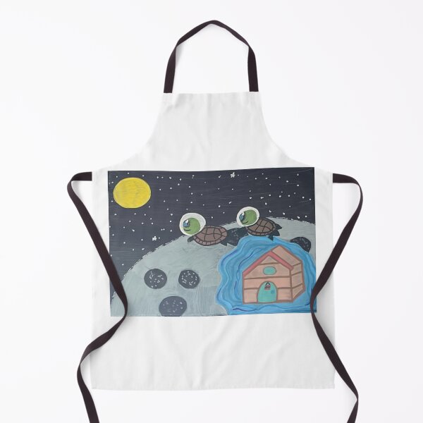 Item preview, Lunar Cottage Expedition - Surreal Space Turtles Acrylic Painting designed and sold by Faithstarmancil.