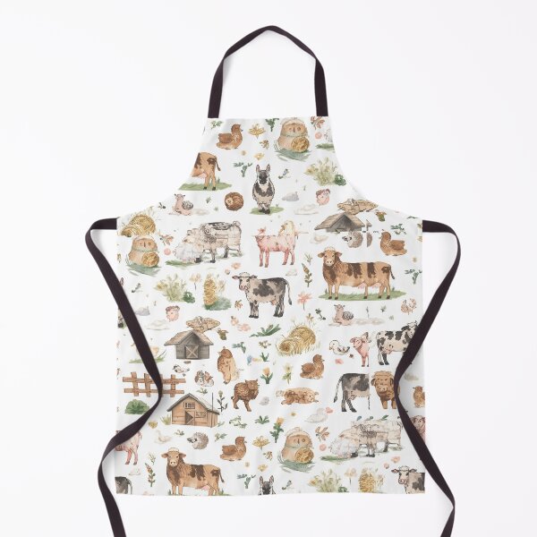 Item preview, Watercolor Cute Farm Animals Seamless Pattern designed and sold by mijaczeek.