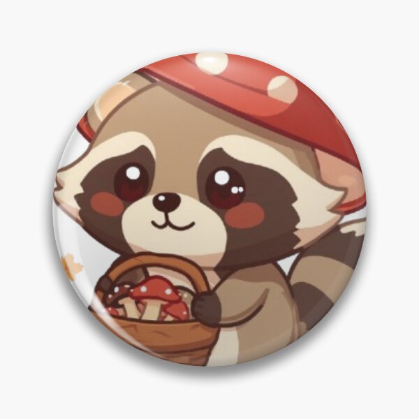 Item preview, Adorable Mushroom Raccoon | Kawaii Woodland Sticker designed and sold by Stylestickers55.