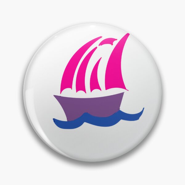 Item preview, Pink sailing boat on blue waves designed and sold by robertart77.