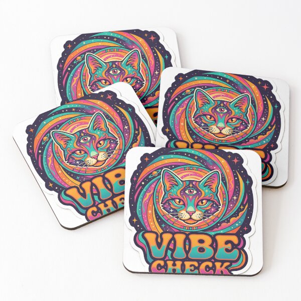 Item preview, Psychedelic Cat Vibe Check Sticker designed and sold by denybz.
