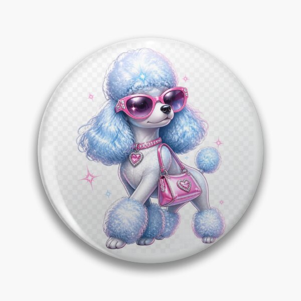Item preview, Glam Blue Poodle with Pink Shades designed and sold by EwaMariaShop.