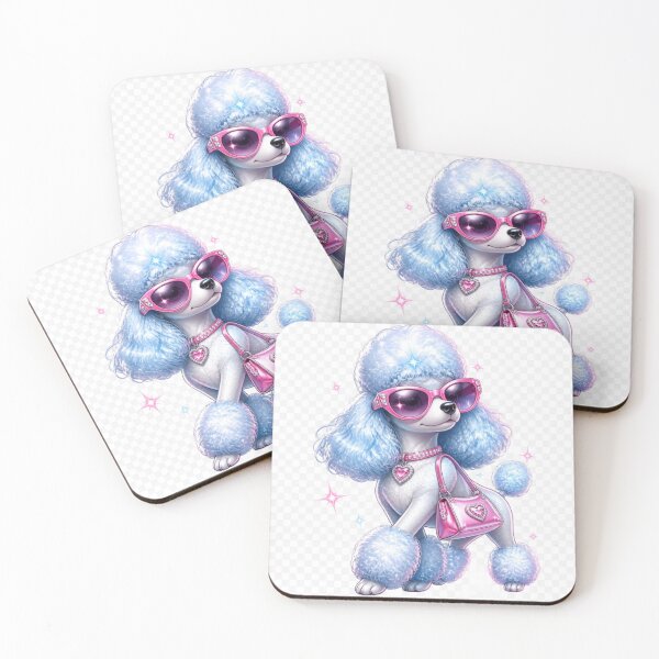 Item preview, Glam Blue Poodle with Pink Shades designed and sold by EwaMariaShop.