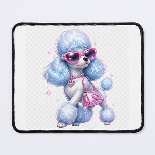 Item preview, Glam Blue Poodle with Pink Shades designed and sold by EwaMariaShop.
