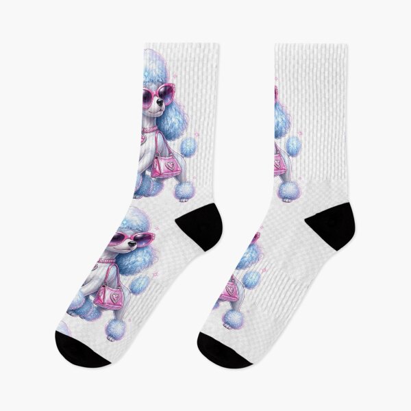 Item preview, Glam Blue Poodle with Pink Shades designed and sold by EwaMariaShop.