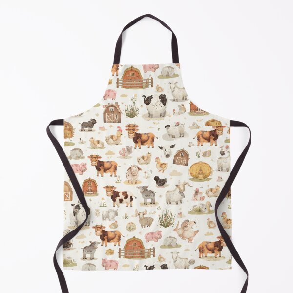 Item preview, Watercolor Cute Farm Animals Seamless Pattern designed and sold by mijaczeek.