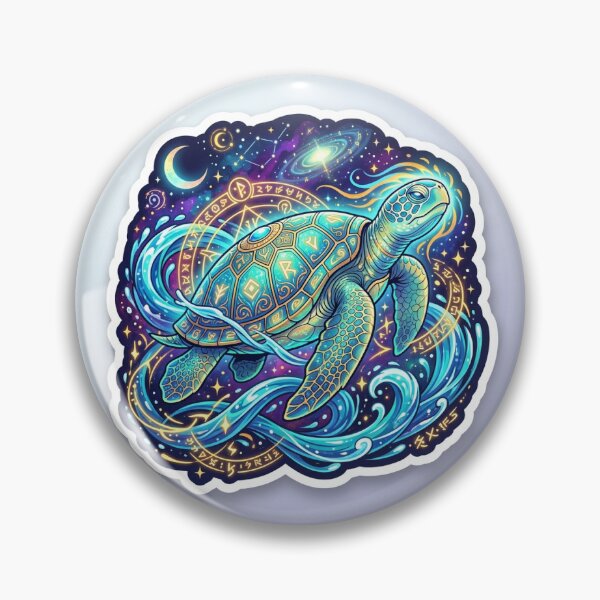 Item preview, Mystical Cosmic Turtle Anime Sticker Illustration for Astrology Lovers designed and sold by uegi.