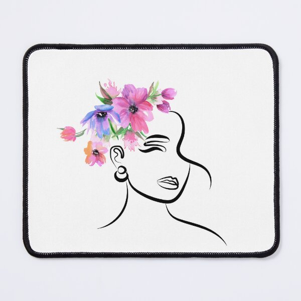 Item preview, Minimalist Floral Woman Line Art T-Shirt | Elegant Watercolor Flower Face Design designed and sold by CalmMandala.