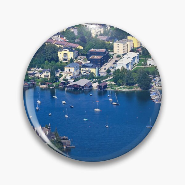 Item preview, Panoramic view of water castle Schloss Ort Orth on lake Traunsee in Gmunden, Austria, summer season designed and sold by goceris.