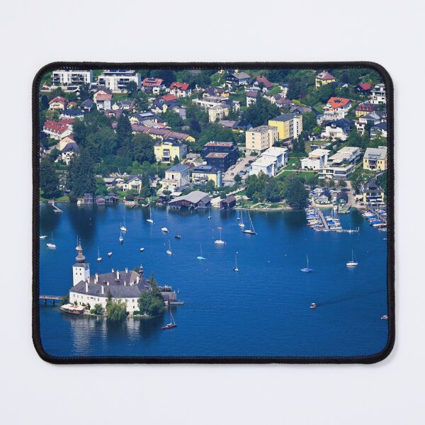 Item preview, Panoramic view of water castle Schloss Ort Orth on lake Traunsee in Gmunden, Austria, summer season designed and sold by goceris.