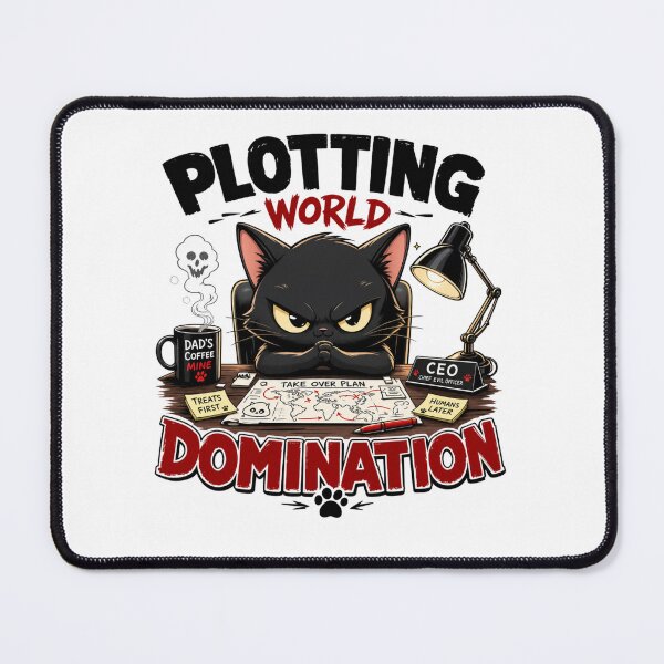 Item preview, Plotting World Domination Black Cat Dad Funny T-Shirt designed and sold by Ashley critters.