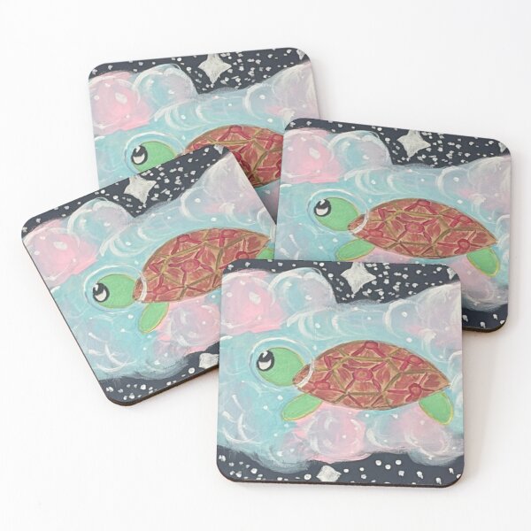 Item preview, Stargazing Turtle in Pink Cosmic Cloud Acrylic PaintingDescription: designed and sold by Faithstarmancil.