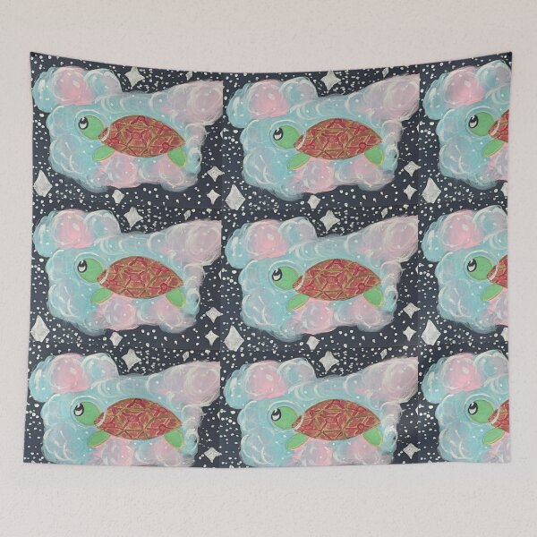 Item preview, Stargazing Turtle in Pink Cosmic Cloud Acrylic PaintingDescription: designed and sold by Faithstarmancil.