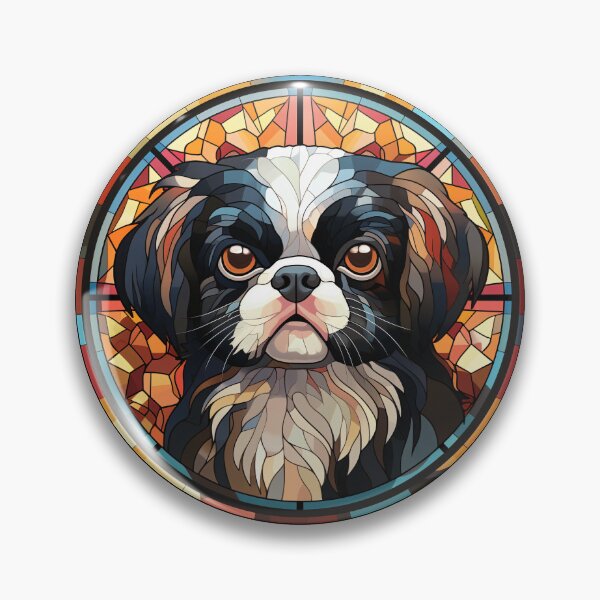 Item preview, Japanese Chin Dog Stained Glass Leadlight Artistic Design Mom Dad designed and sold by rafaeltto.