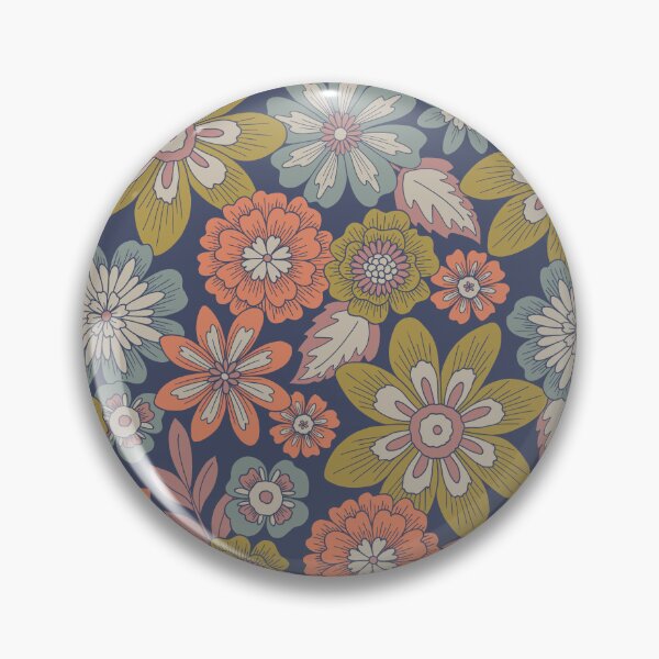Item preview, Tossed Blooms and Blossoms / Dense Floral in Coral + Blue + Green designed and sold by somecallmebeth.