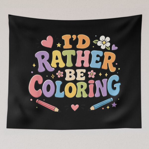 Item preview, Cute Retro Groovy Id Rather Be Coloring Book Lover Aesthetic T-Shirt designed and sold by DuneHaicna.