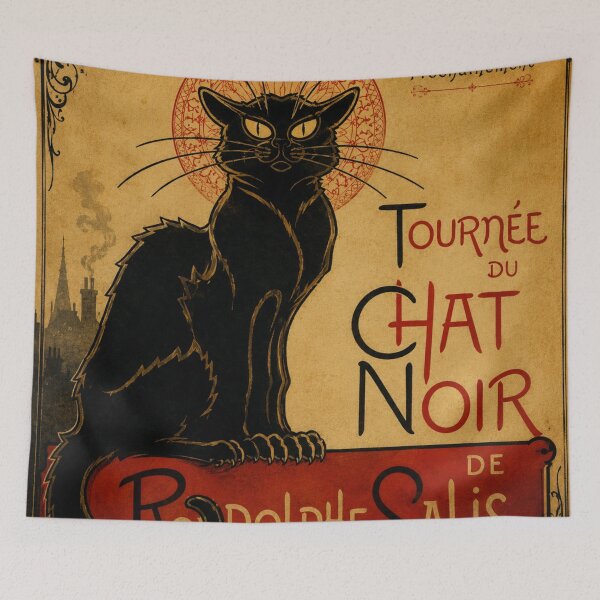 Item preview, Vintage Black Cat Art Nouveau Poster | Gothic Cat Wall Decor | Retro Halloween Cat Print designed and sold by AbstractAuraArt.