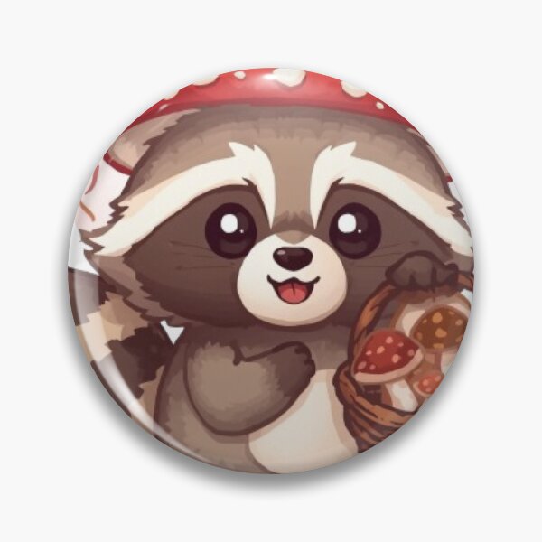 Item preview, Cute Forest Raccoon Sticker | Kawaii Mushroom Animal Design designed and sold by Stylestickers55.