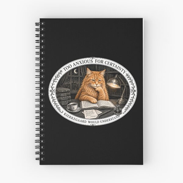 Item preview, Too Anxious for Certainty – Kierkegaard Cat Medallion designed and sold by Soft Panic Studio.